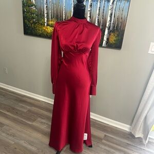 ASOS Crimson Long-Sleeve Maxi Dress